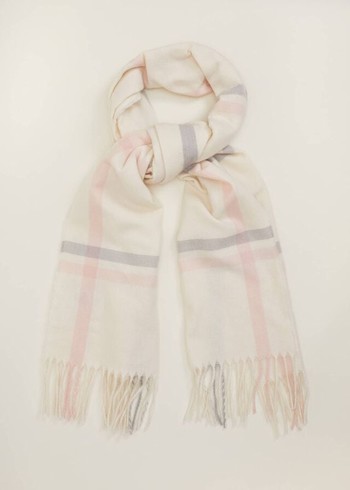 Phase Eight Sollie Check Scarves White USA | 4802693-LI